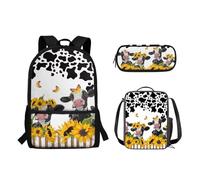 Biyejit Juego de 3 mochilas para niños y niñas, con bolsa de almuerzo, bolsa de lápices, bonitas bolsas de libros para estudiantes, Lindo gato con pata, Mochilas de día