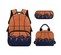 Biyejit Juego de mochila escolar 3 en 1 con bolsa de almuerzo, estuche ligero de 17 pulgadas, Baloncesto 4, talla única, Juego de mochila escolar
