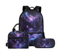 Biyejit Juego de mochila escolar de 3 piezas con bolsa de almuerzo, estuche para lápices, bolsas de libros de 17 pulgadas, mochila de día para regalo de regreso a clases, Wolf 9, talla única, Juego de