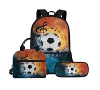 Biyejit Juego de mochilas escolares 3 en 1 con bolsa de almuerzo, estuche ligero de 17 pulgadas para niños, Tema de bola 14, talla única, Juego de mochila escolar