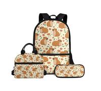 Biyejit Juego de mochilas escolares 3 en 1 para niños, bolsa de almuerzo y estuche para lápices, bolsas ligeras de 17 pulgadas, Capibaras, talla única, Juego de mochila escolar