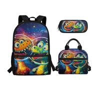 Biyejit Juego de mochilas escolares 3 en 1 para niños, bolsa de almuerzo y estuche para lápices, bolsas de libros de gran capacidad, 43,2 cm, Lindo dinosaurio., talla única, Juego de mochila escolar