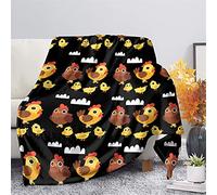 Biyejit - Manta con lindo estampado de pollitos, manta de felpa suave y lisa para silla, cama, oficina, viajes, camping