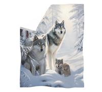 Biyejit Manta con patrón de lobo para todas las estaciones, para sofá, dormitorio, silla, tamaño XS-3XL