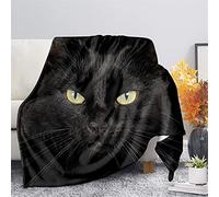 Biyejit Manta de franela con estampado de gato negro para niños, súper suave, para niños, adolescentes, niñas, forro polar