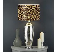 Biyejit Pantalla de lámpara con forma redonda con estampado de leopardo, para mujer y hombre, para casa de campo, oficina, decoración del hogar