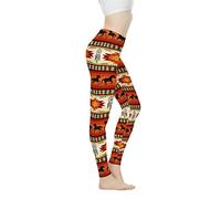 Biyejit Pantalones de yoga para mujer, leggings de cintura alta, leggings de entrenamiento para mujer, Caballo Tribal Azteca, M