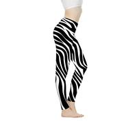 Biyejit Pantalones de yoga para mujer, leggings de cintura alta, leggings de entrenamiento para mujer, Impresión de cebra., 3XL