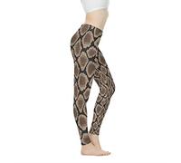 Biyejit Pantalones de yoga para mujer, leggings de cintura alta para mujer, leggings de entrenamiento para mujer, Piel de pitón de piel de serpiente, S