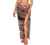 Biyejit Traje de baño para mujer, pareo largo de playa, vestido envolvente, para verano, ropa de playa para vacaciones, Hawaii, Tribal azteca, Altoa única