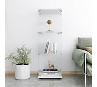 BIYFSDS - vitrina de cristal de 3 capas para colección, vitrina moderna con 3 estantes y 1 puerta, armario de colección vertical para colección de pie, vitrina de pared de cristal (36 x 42 x 125)