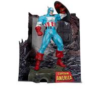 Bizak 64384772 Estatua Capitán América, Marvel, 30 cm, Inspirado en el Comic 323 The Amazing Spiderman, con Base y Escena de Fondo, Incluye Tarjeta de Arte Coleccionable y sinopsis del cómic