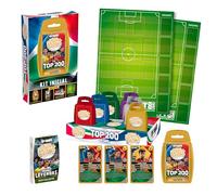 Bizak Futbol Mundial Top 200 Starter Kit, Kit Inicial con 34 Trading Cards, 18 Leyendas del fútbol y Campo de Juego, Cartas coleccionables para Jugar y competir, +4 años (64570002)