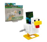 Bizak Minecraft Bebé Zombie y Jinete Avícola con Movimiento, Figuras coleccionables de 5 y 7 cm, con Cuerda para Dar Vida al Juego, Juguete para Fans (64110035)