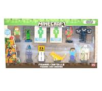 Bizak Minecraft Pack de 12 Figuras de 5 cm, en Caja Deluxe, Modelos para coleccionar, Licencia Oficial del Videojuego de construcción y Bricks, Adultos Fans y niños o niñas (64110006)