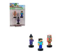 Bizak Minecraft Pack de 3 Figuras de 5 cm, Set 4, 6 Grupos de Personajes para coleccionar, Licencia Oficial del Videojuego de construcción y Bricks, Adultos Fans y niños o niñas, (64110003-4)