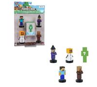 Bizak Minecraft Pack de 5 Figuras de 5 cm, Set 1, Blister 4 Grupos de Personajes para coleccionar, Licencia Oficial del Videojuego de construcción y Bricks, Adultos Fans y niños o niñas (64110004-1)