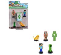 Bizak Minecraft Pack de 5 Figuras de 5 cm, Set 3, Blister 4 Grupos de Personajes para coleccionar, Licencia Oficial del Videojuego de construcción y Bricks, Adultos Fans y niños o niñas (64110004-3)