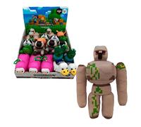 Bizak Minecraft Peluche Llavero 13 cm Iron Golem, Figura Suave con Anilla para Mochila o Llaves, Juguete Oficial Coleccionable (64110036-3)