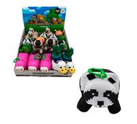 Bizak Minecraft Peluche Llavero 13 cm Panda, Figura Suave con Anilla para Mochila o Llaves, Juguete Oficial Coleccionable (64110036-5)