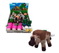 Bizak Minecraft Peluche Llavero 13 cm Vaca, Figura Suave con Anilla para Mochila o Llaves, Juguete Oficial Coleccionable (64110036-2)