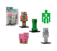Bizak Minecraft Toppez Edición Especial Pack de 5 Figuras Stdo.3,muñecos flocados de 5 cm con 1 figura sorpresa,producto oficial,16 modelos para coleccionar,para fans y niños desde 8 años (64110033-3)
