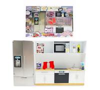 Bizak Mini World Playset Cocina, Set de Cocina con Horno, Microondas, Frigorífico, Dispensador de Hielo y Accesorios, Niños y Niñas +6 Años, (64506010)