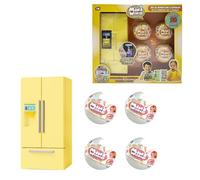 Bizak Mini World Set Nevera Color Amarillo con 4 cápsulas Sorpresa, playset Coleccionable con Mini Alimentos y función de hielos, Incluye Accesorios, para niños y niñas Desde 6 años (64501006-2)