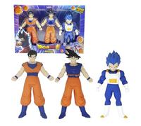 Bizak Monsterflex Dragon Ball Pack 3 Figuras tamaño Maxi,muñecos Extensibles y elásticos,Ultimate Gohan,Ultra Inst. Sign Goku,Super Saiyan Blue Ev.Vegeta,coleccionistas y niños 4 años (64390231-9)