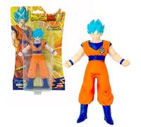 Monsterflex Figura Goku Blue Super Saiyan de Dragon Ball, muñeco súper extensible y elástico, 25 cm, 12 para coleccionar, para adultos fans coleccionistas y niños desde 4 años, Bizak (64390230)