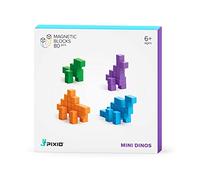 Bizak Pixio Mini Dinos, crea tu parque jurásico con sus 80 cubos magnéticos, combina sus colores como quieras, es fácil y rápido, recomendado para niños a partir de 6 años (64244010)