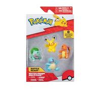 Bizak Pokemon Pack 4 figuras mini de la región Kanto, Pikachu, Bulbasaur, Squirtle y Charmander, producto oficial, coleccionistas fans de la serie de anime y para niños a partir de 4 años, (63222977)