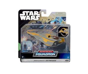 Bizak Star Wars Micro Galaxy Squadron Anakin Skywalker's Jedi Starfighter - Vehículo de Clase Starfighter de 12cm con Figuras de 2,5 cm (62610039)