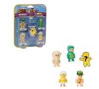 Bizak Stumble Guys Pack de 5 Figuras de acción 6 cm Set 4, 4 Grupos de Personajes para coleccionar, Licencia Oficial del Videojuego de derribos, Adultos Fans y niños o niñas Desde 8 años (64112045)