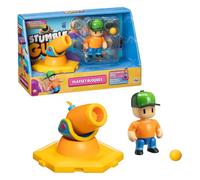 Bizak Stumble Guys Playset con Figura Articulada de 7,5 cm, Recrea Escenas del Videojuego, Mr. Stumble con Cañón, Niños y Niñas +8 Años, (64119201)