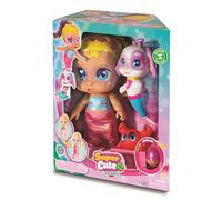 Bizak Super Cute Little Babies Regi Sirena + Perrito, Sirenita Super Cute Regi la cual Puede mojarse, Pack Incluye su Perrito Snowball, un Cangrejo, un Collar con luz y más Accesorios (64320048)