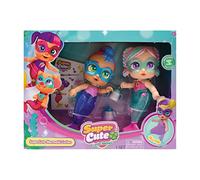 Bizak Super Cute Mini Sirenas Kala y Gabi de 12 cm de alto con colas articuladas, podrán jugar dentro y fuera del agua (64320046)