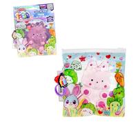 Bizak TABA World Squishy blanditos, Conejo, Juguetes con función, perfumado, Brilla en la Oscuridad, Accesorios y bolsita transportable, Cascabel y mosquetón, 9 para coleccionar, +5 años (64525000-7)