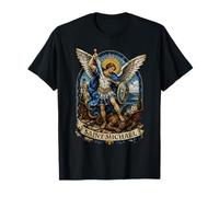 Bizantino San Miguel Arcángel Sagrado Icono Arte Camiseta