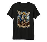 Bizantino San Miguel Arcángel Sagrado Icono Arte Camiseta Premium