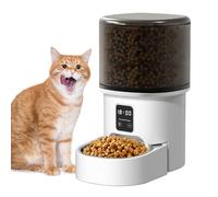 Bizcasa Comedero Gato 4L Automatico Dispensador 1-6 Comidas al DíA, Cubeta de Acero Inoxidable, Dispensador Comida con Temporizador, Dispensador Comida Gatos y Perros (Negro - Básico - 4L)