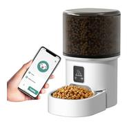 Bizcasa Comedero Gato 4L Automatico Dispensador 1-6 Comidas al DíA, Cubeta de Acero Inoxidable, Dispensador Comida con Temporizador, Dispensador Comida Gatos y Perros (Negro - WiFi - 4L)