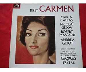 Bizet - BIZET, CARMEN WITH CALLAS, GEDDA, GUIOT, MASSARD, DIR. PRETRE UK SAN 140 1 2 Angel series box 3 lp with book