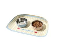 Bizhubmat Alfombrilla para Plato Perro | Almohadilla Impermeable Cuero PU Antiderrames,Tapete Cuencos Comida Agua Perro - Pequeños, Medianos, Grandes, Cachorros, Interior, Exterior