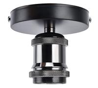 bizofft Base de lámpara Vintage E26 E27, portalámparas de Techo Seguro de Usar 100-240V Resistente al Fuego Hermoso diseño Estándar para Oficina a Cocina Perla Negra