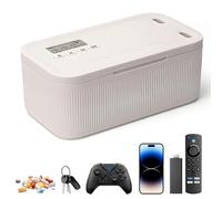 BIZOI Caja con Temporizador y Bloqueo Seguro, Taquillas Temporales Seguras, Caja Bloqueable para Móviles, Contenedor de Autocontrol para Teléfonos, Videojuegos y Redes Sociales (23.9x13.1x 9.6 cm)