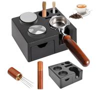 BIZOI Tamper Station Universal para Barista 51-58mm, Coffee Tamping Station Accesorios de Barista, Ajustable Tamping Soporte para Guardar el Tamper de Espresso, Dispensador, Portafiltros
