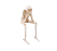 BIZTTLOG Esta Figura de Calavera de Resina Hecha a Mano, diseñada for no oír, Ver ni Hablar, es Perfecta for el hogar, la Oficina o Incluso una decoración Espeluznante.(White2)