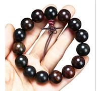 BIZTTLOG Pulsera de rosario de madera fragante roja auténtica, energía zen, pulsera elástica de la suerte, cuentas de madera unisex, joyería espiritual para meditación/yoga, talla única, Ágata