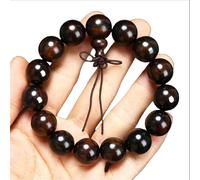 BIZTTLOG Pulsera de Rosario Vintage de Madera de Incienso Rojo - Energía Zen, Pulsera elástica de la Suerte, joyería Espiritual Unisex con Cuentas de Madera for meditación y Yoga(15mm*15 a1)